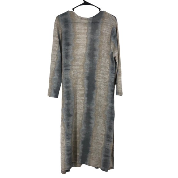 Cato Women’s Open Front Longline Cardigan Sweater Western Gray Beige Ombre  L - Picture 2 of 9